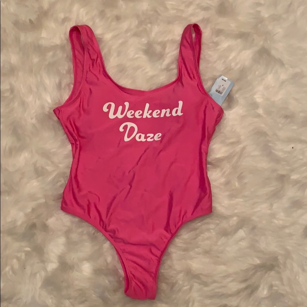 Hot pink swimsuit